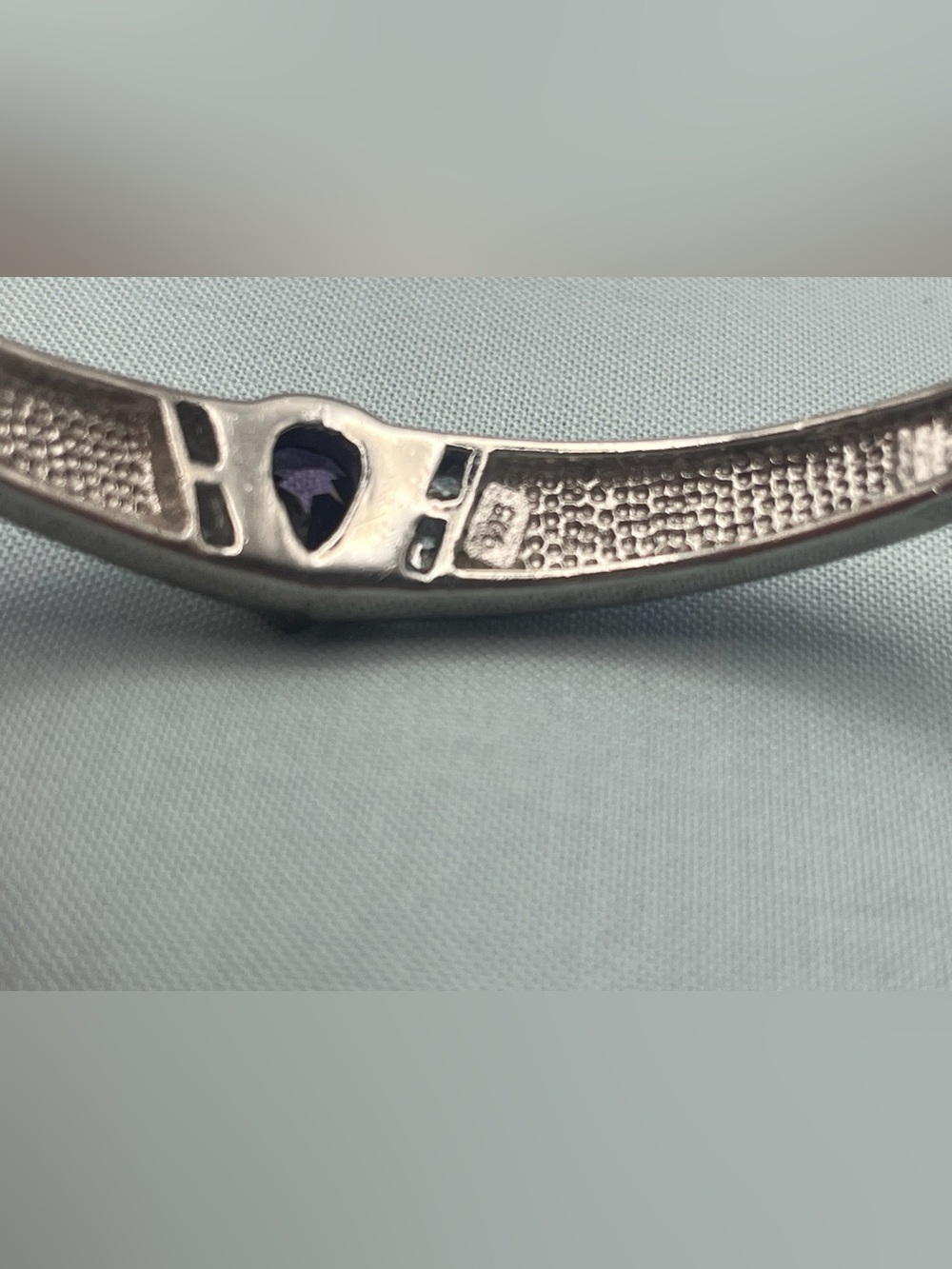 925 Silver Opal and Amethyst Bangle Bracelet - Picture 5 of 5